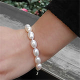 925 Silver Charm Bracelet with Pearl Drop