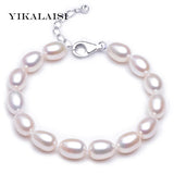 925 Silver Charm Bracelet with Pearl Drop