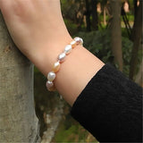 925 Silver Charm Bracelet with Pearl Drop