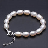 925 Silver Charm Bracelet with Pearl Drop