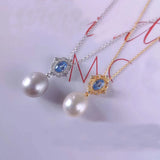 925 Silver Opal Pendant Necklace with Freshwater Pearl