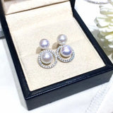 925 Silver Pearl Earrings 7-8mm Studs for Women