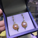 925 Sterling Silver Pearl Stud Earrings 7-8mm