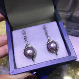 925 Sterling Silver Pearl Stud Earrings 7-8mm