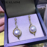 925 Sterling Silver Pearl Stud Earrings 7-8mm