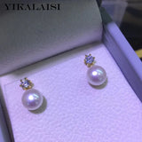 925 Sterling Silver 8-9mm Pearl Stud Earrings