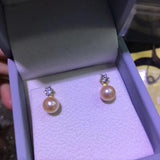 925 Sterling Silver 8-9mm Pearl Stud Earrings