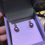925 Sterling Silver 8-9mm Pearl Stud Earrings