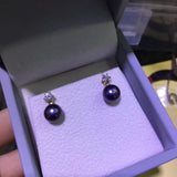 925 Sterling Silver 8-9mm Pearl Stud Earrings