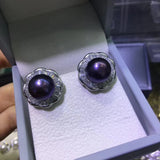 925 Silver Pearl Earrings Fine Natural Pearl 10-11mm For Women