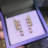 925 Sterling Silver Pearl Earrings 4-5mm Natural Fine Jewelry for Women