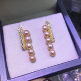 925 Sterling Silver Pearl Earrings 4-5mm Natural Fine Jewelry for Women