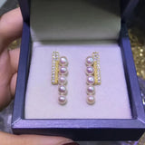 925 Sterling Silver Pearl Earrings 4-5mm Natural Fine Jewelry for Women