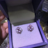 925 Silver Pearl Earrings Natural 4-5mm Studs