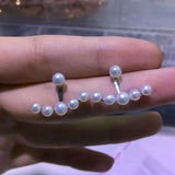 925 Sterling Silver Pearl Earrings 4-5mm Studs