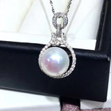 925 Silver Pearl Pendant 11-12mm Natural Jewelry for Women