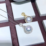 925 Silver Pearl Pendant 11-12mm Natural Jewelry for Women