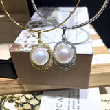 925 Sterling Silver Pearl Pendant 11-12mm