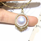 925 Sterling Silver Pearl Pendant 11-12mm