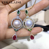 925 Silver Pearl Pendant 11-12mm For Women