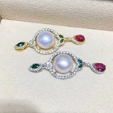 925 Silver Pearl Pendant 11-12mm For Women