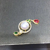 925 Silver Pearl Pendant 11-12mm For Women