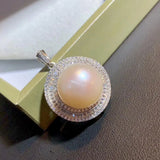 925 Sterling Silver Pearl Pendant Natural Jewelry 12-13mm For Women