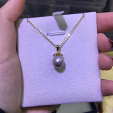 925 Silver Pearl Pendant 8-9mm Natural Pearl Jewelry