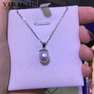 925 Silver Pearl Pendant 8-9mm Natural Pearl Jewelry