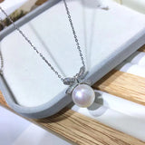 925 Silver Pearl Pendant Natural Jewelry 9-10mm Women