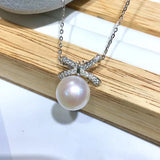 925 Silver Pearl Pendant Natural Jewelry 9-10mm Women