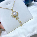 925 Silver Pearl Pendants Natural 9-10mm Fine Jewelry for Women