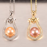 925 Silver Natural Pearl Pendant 10-11mm For Women