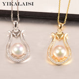 925 Silver Natural Pearl Pendant 10-11mm For Women
