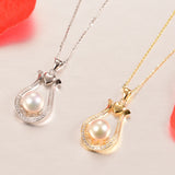 925 Silver Natural Pearl Pendant 10-11mm For Women