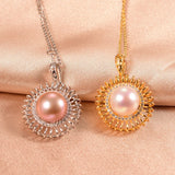 925 Sterling Silver Pearl Pendant 10-11mm Natural Oblate Pearl Jewelry