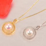 925 Sterling Silver Pearl Pendant 10-11mm Natural Oblate Pearl Jewelry