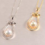 925 Silver Natural Pearl Pendant 10-11mm For Women