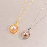925 Sterling Silver Pearl Pendant 10-11mm Natural Oblate Pearl Jewelry