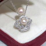 925 Silver Pearl Pendant Fine Natural Jewelry 4-7mm Women