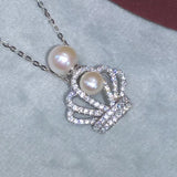 925 Silver Pearl Pendant Fine Natural Jewelry 4-7mm Women