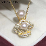 925 Silver Pearl Pendant Fine Natural Jewelry 4-7mm Women
