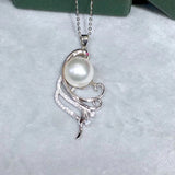 925 Silver Peacock Pearl Pendant 11-12mm