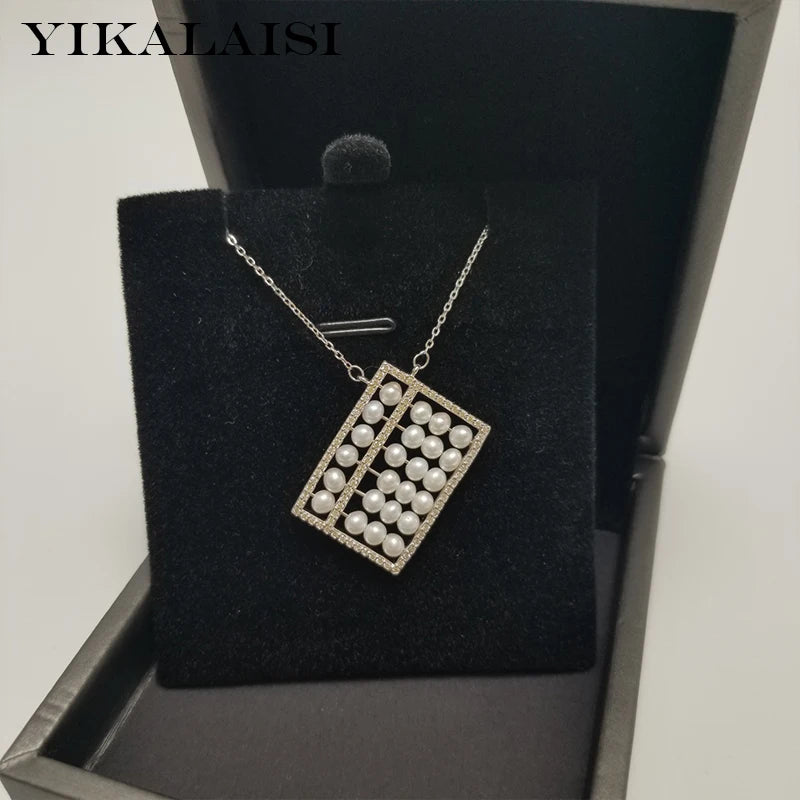925 Silver Pearl Pendant 3-4mm Fine Natural Jewelry for Women