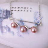 925 Silver Freshwater Pearl Pendant 6-6.5mm Purple