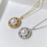 925 Silver Freshwater Pearl Pendant For Women 9-10mm Pearl Necklaces