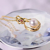 925 Silver Freshwater Pearl Pendant Jewelry for Women 8-9mm Pink Purple