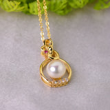 925 Silver Freshwater Pearl Pendant Jewelry for Women 8-9mm Pink Purple