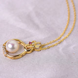 925 Silver Freshwater Pearl Pendant Jewelry for Women 8-9mm Pink Purple