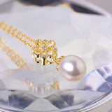 925 Silver Freshwater Pearl Pendant Pink Purple 8-9mm